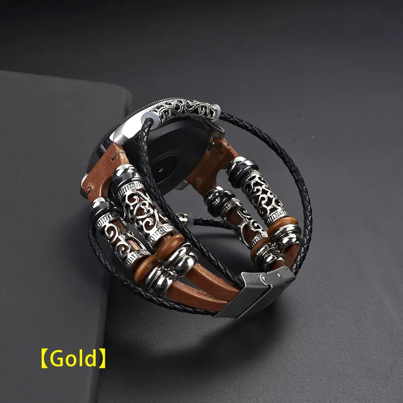 UEBN 20 мм 22 мм для samsung gear S2 S3 кожаный Ретро ремешок DIY браслет для Huami ремень Amazfit GTS/GTR 42 мм 47 мм/Bip Ремешки для наручных часов - Цвет ремешка: Gold