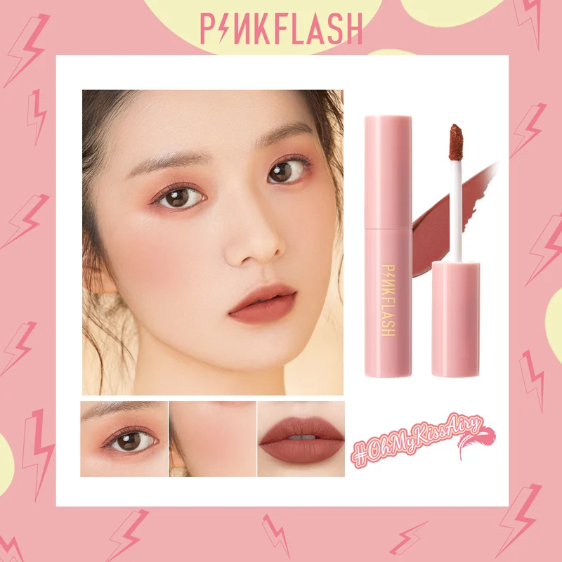 PINKFLASH Lipstick OhMyKissAiry Kiss Air Matte Liquid Lasting 8 Hour Waterproof Lip &amp Cheek Tint Cosmetic |