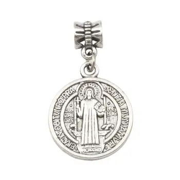 

50pcs/lot Zinc Alloy Saint Jesus Benedict Nursia Patron Medal Crucifix Cross Religious Charms bead Pendant 36x21mm A076