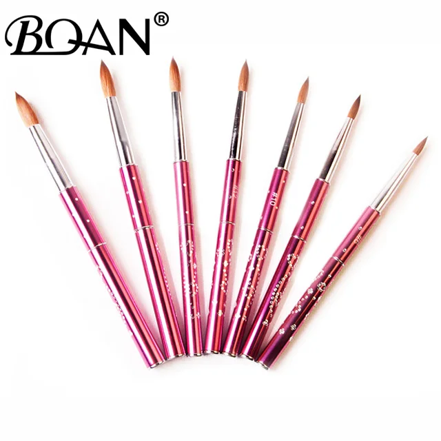1pcs size 8 BQAN 1 шт.#8#10#12#14#16#18#20 колинский Соболь акрил#10 кисть для дизайна ногтей УФ-гель Кисть-ручка для резьбы жидкий порошок DIY Рисунок ногтей - Color: 1pcs size 8