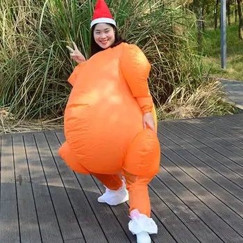 

Thanksgiving Day Inflatable Turkey Shape Costume Jumpsuit Battery Powered DIY Cosplay Photography Props Party Decor