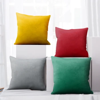 

Pillow Cover Cushion Velvet Cushion Cover With Zipper For Living Room Sofa 45*45 Kussenhoes Home Decorative Housse De Coussin