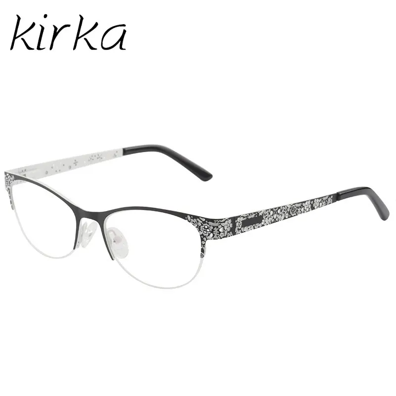 MW17117C1 Очки kirka рамка Для женщин без диоптрий очки, очки металлические оправы очки от близорукости чистой родниковой шарнир оправ для Для женщин - Цвет оправы: MW17117C1
