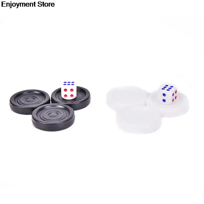 32 Pieces Plastic Chess Pieces Draughts Board Game Chess Draughts&Checkers&Backgammon Piece for Kids Learning