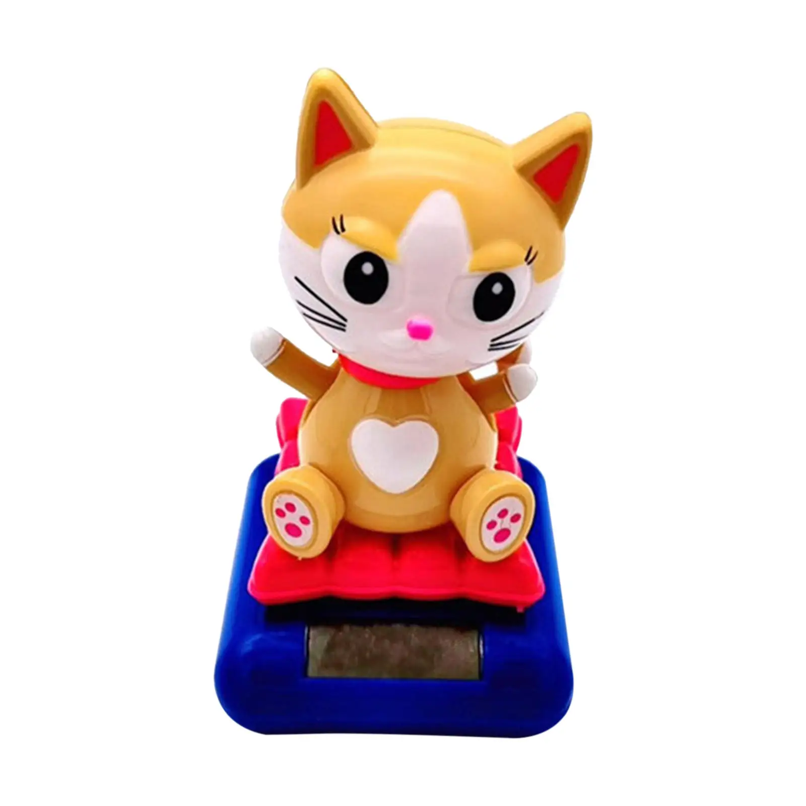 Solar Powered Bobblehead Plastic Automatic Cat Shape Swing No Battery Required for Dashboard Home Kids
