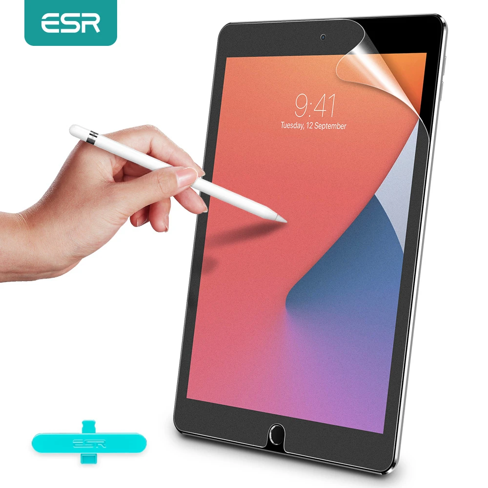 

ESR 1PC Writtable Screen Protector for 2020 iPad 8th/Air 4/iPad Pro 12.9 11 10.5 9.7 Inch Mini 5/4 iPad 7 6 iPad Air 3/2/1 Film