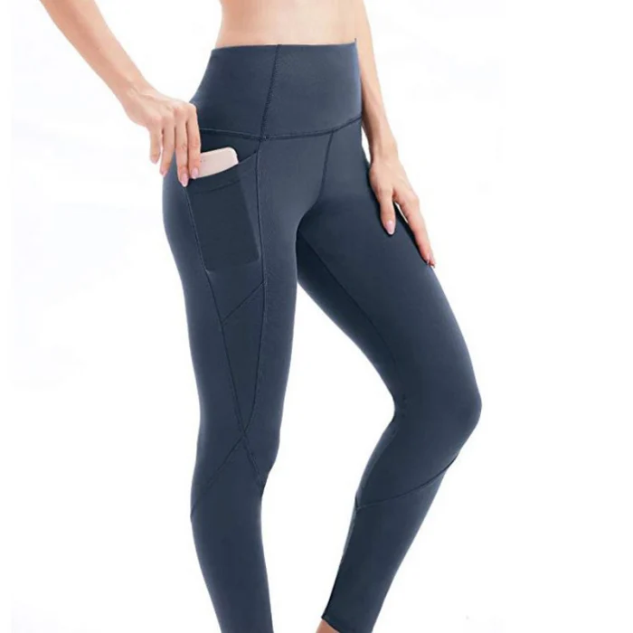 Wome Высокая талия брюки карманы Push Up Butt Фитнес Леггинсы Брюки XRQ88