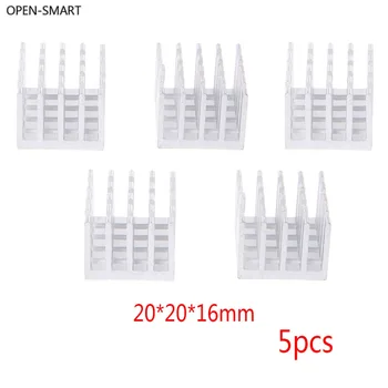 

5 Pcs/Set 20*20*16mm Aluminum Heatsink Block Computer Electronic Chip Cooling