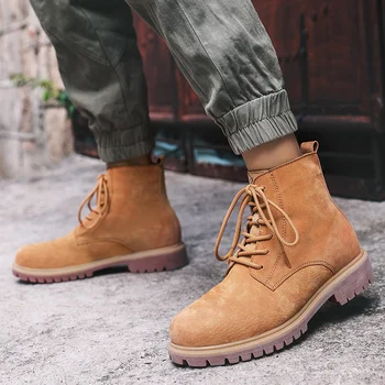 

Mens Boots Men Chelsea Boots Ankle Boots autumn lace up High-top Boots Outdoor Walking Shoes Wear Resistant Casual Shoes men