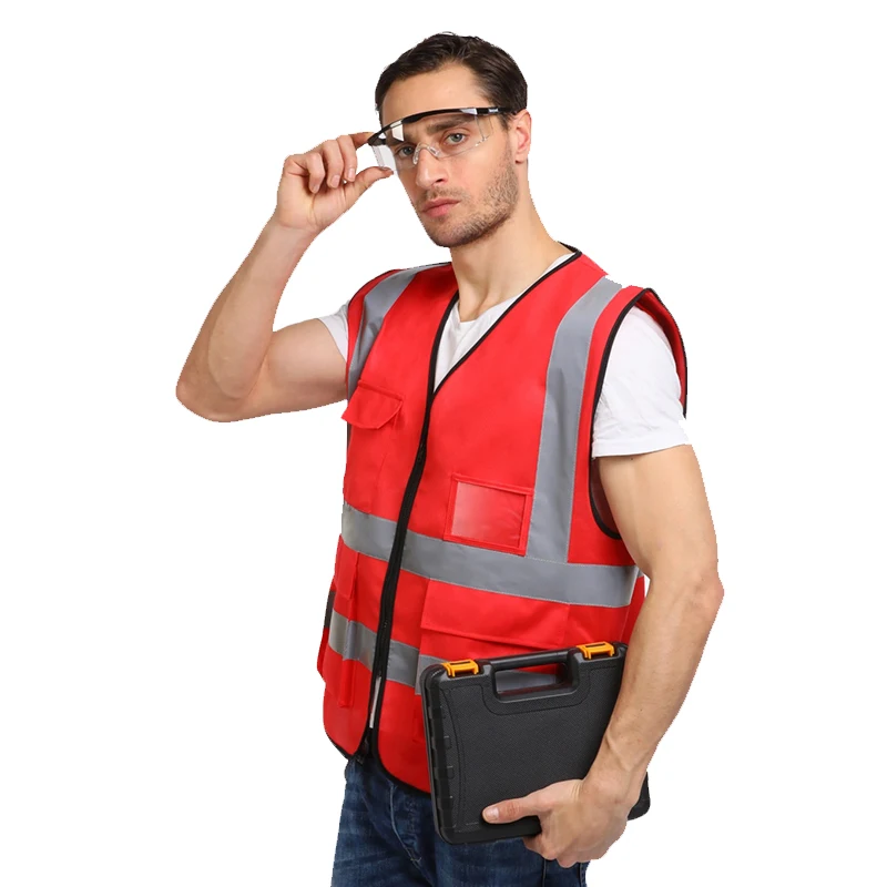 Hi Vis Waistcoat for Men Motorcycle Safety Riding Gear Safety Vest Reflective