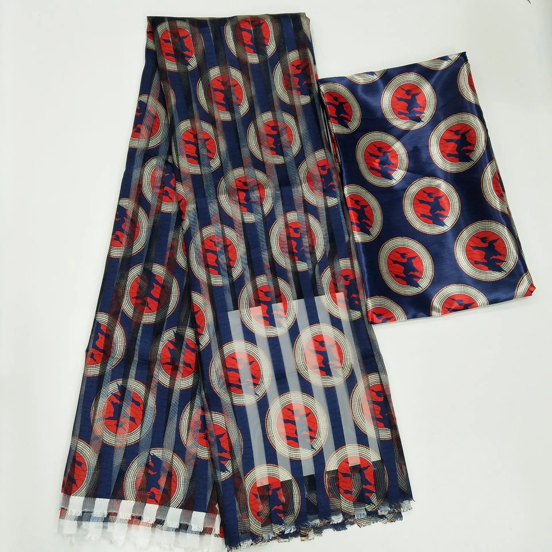 Горячая Распродажа Gahna стильная атласная шелковая ткань с лентой из органзы в африканском стиле! J52602 - Цвет: Бургундия