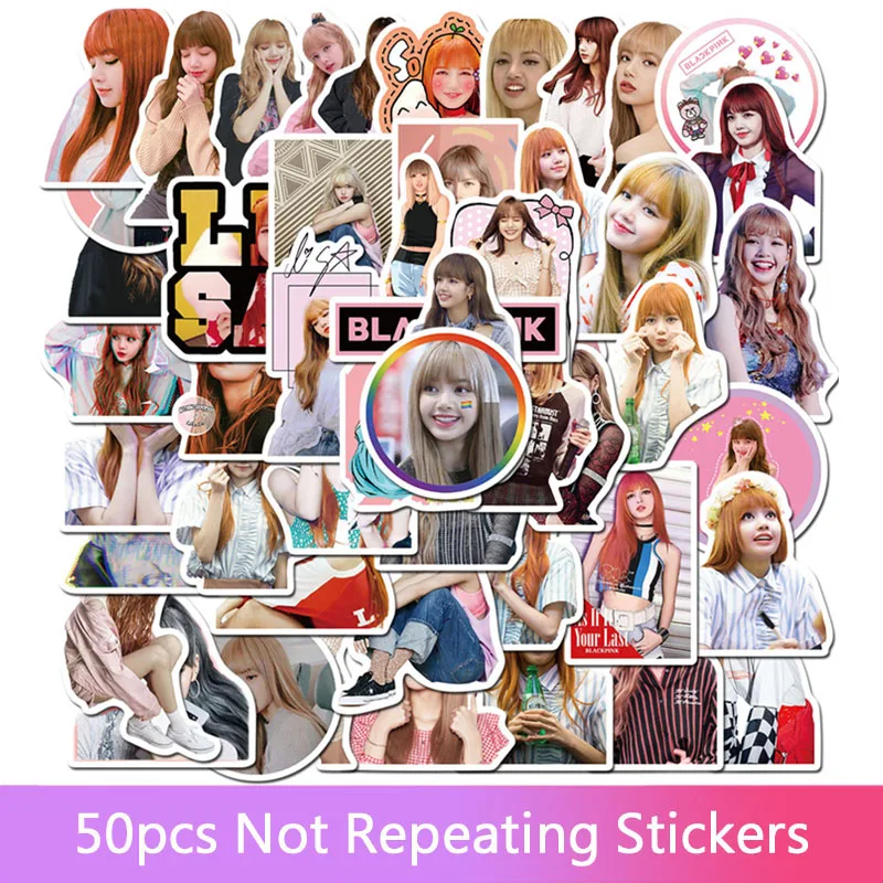 

50 Thai female singer Lisa suitcase laptop guitar graffiti stickers