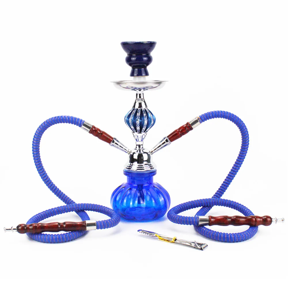 Description Picture 5 of itemGlass Traditional Hookah Set with 2 Hose Ceramic Bowl Metal Charcoal Tongs Nargile Sheesha Chicha Cachimbas Classics Shisha