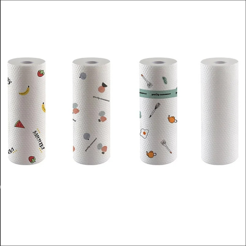 Printing lazy dishcloth does not touch oil kitchen non-woven cloth dry and wet household dishcloth disposable non-woven cloth en