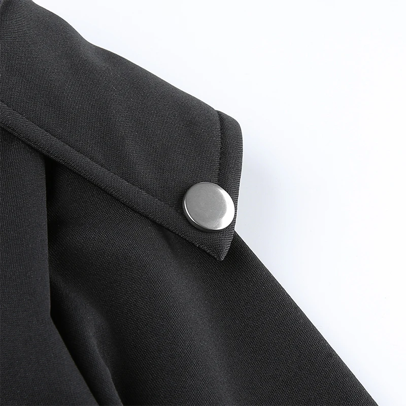 Sweetown черная короткая куртка в стиле панк, готика, осенняя уличная одежда на молнии, отложной воротник, мото& байкерские женские куртки и пальто