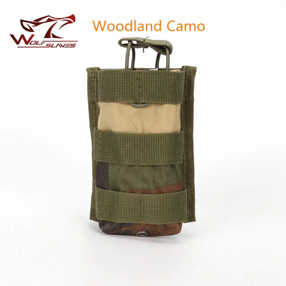 Molle Pouch Тактический одиночный винтовочный маг мешок с открытым верхом для M4 M16 5,56. 223 подсумок Охотничьи аксессуары чехол для страйкбола - Цвет: Woodland Camo