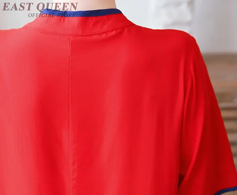 Халат винтажный женский Чонсам платье в китайском стиле красного размера плюс свободные повседневные платья для женщин летние платья TA1769