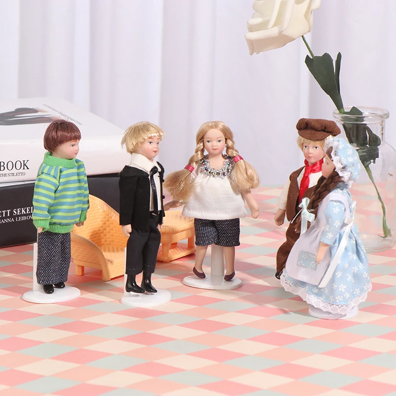 

1:12 Dollhouse beautiful Miniature Porcelain Dolls Model Little Pretty Girls Boys