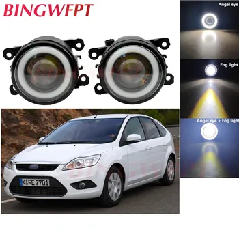

2x For F-ord Focus MK2 MK3 2004-2015 Car Accessories H11 LED Fog Light with Angel Eye 12V