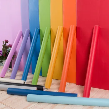 

Matte Solid Color DIY Home Decor PVC Self adhesive Wall Stickers Wall Renovation Stickers Kitchen Cabinet Waterproof Wallpaper