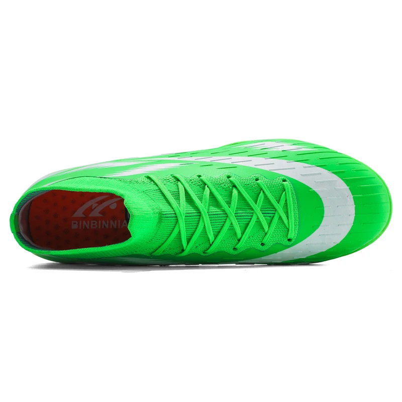 Футбольная обувь; Оригинальные тренировочные бутсы; Новые Красивые молодежные ботинки зеленого цвета; травяное покрытие; футбольная обувь; спортивные кроссовки