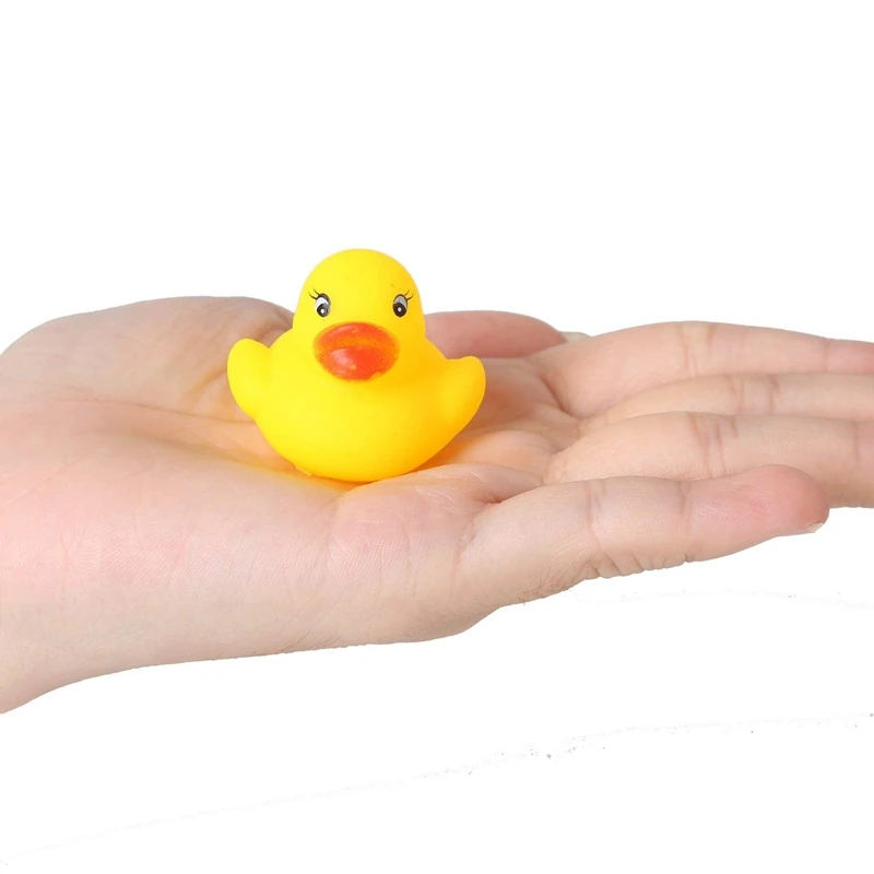 1.4 inch Mini Yellow Ducks Rubber Bath Toy for Baby Kinder Toys Pure Natural Yellow Cute Rubber Ducky(Set of 60