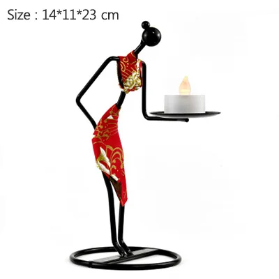Red-B-Candle Strongwell китайский церемониальный чай горничной официантки подсвечник персонажа скульптура настольный домашний декорации и подарки на день рожденья - Цвет: Red-B-Candle