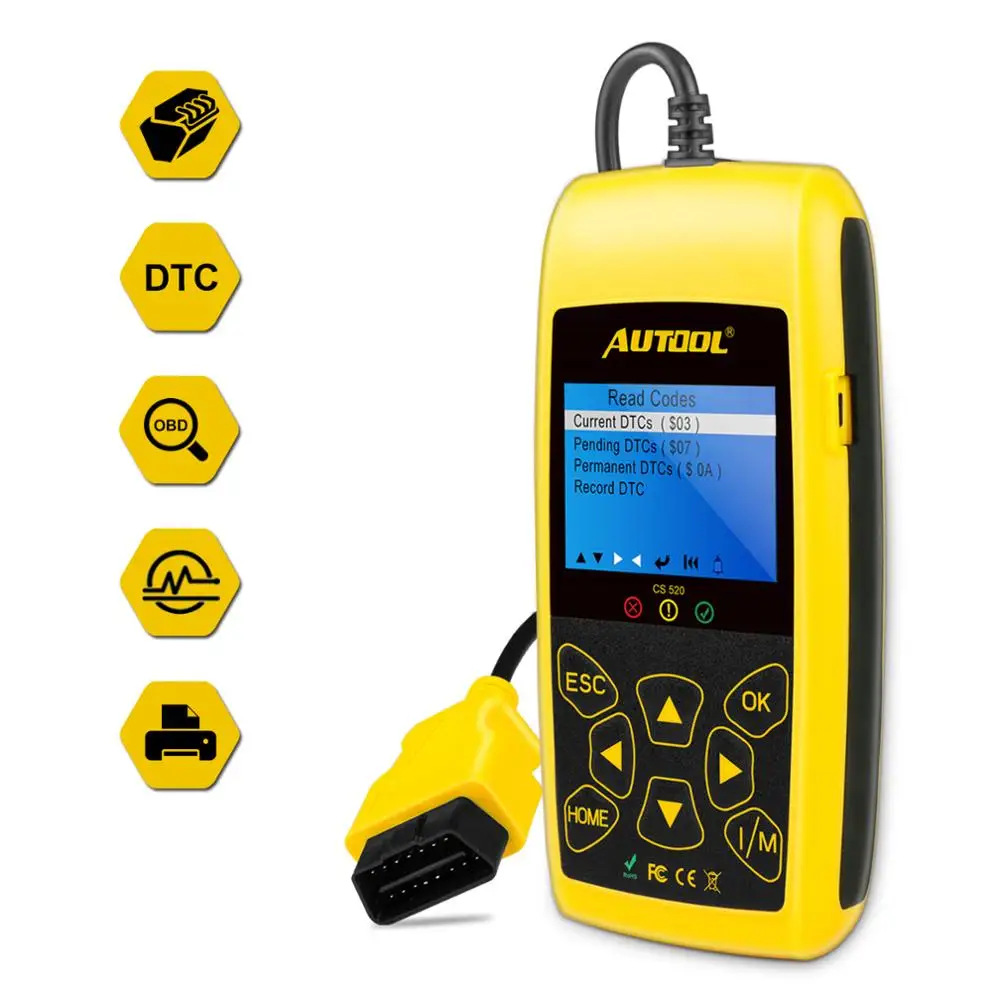 MR CARTOOL CS520 OBD2 сканер многоязычный автомобильный код считыватель данных в режиме реального времени автомобильный диагностический инструмент