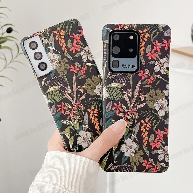 Матовый ударопрочный чехол с цветочным рисунком без рамки для Huawei P40 P30 Pro Nova 8