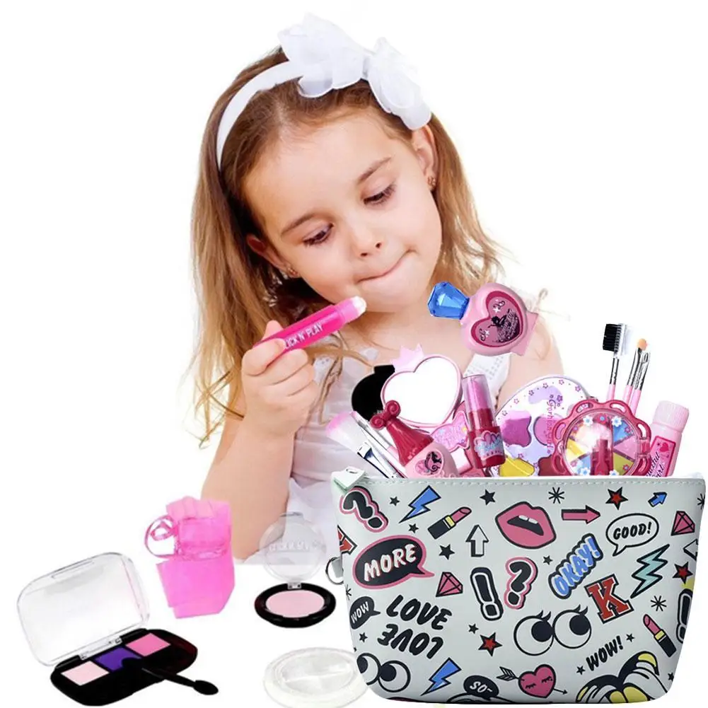 Enfants maquillage ensemble de jouets bébé filles semblant jouer sûr enfants filles Kit de maquillage jouet jouer ensembles meilleurs cadeaux d'anniversaire pour les enfants