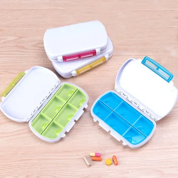 

Plastic Storage Box Medicine Pill Box Organizer 6 Grids Pill Dispenser Tablet Pillbox Case Drug Container Mini Travel Divider