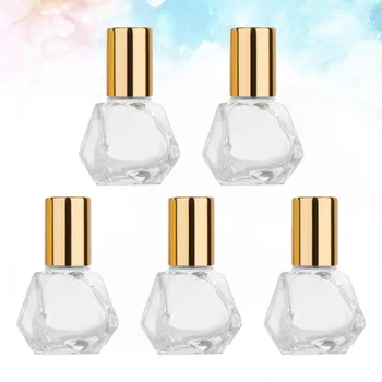 

5PCS 8ML Glass Roll-on Bottles Multi-purpose Roller Travel Bottle Diamond Oil Essential Oil Bottle Five-pointed Star Walking Bea