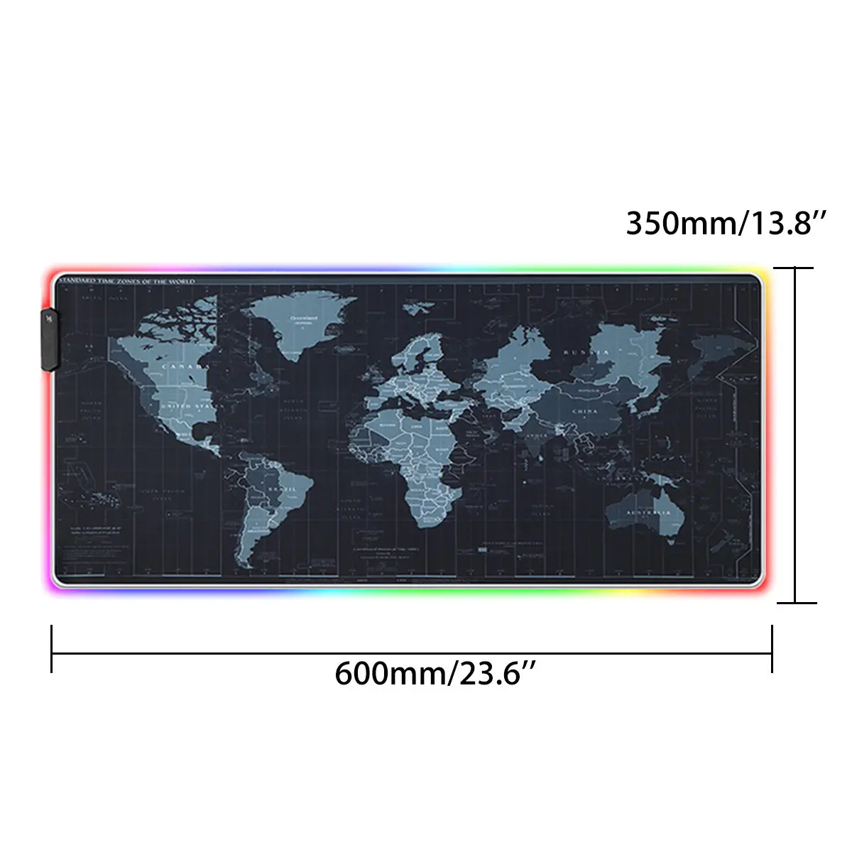 600x350x4mm Игровая мышка со светодиодной подсветкой RGB геймер большой коврик для мыши светодиодный USB клавиатура красочный настольный коврик для мыши Коврик для ПК ноутбука Настольный - Цвет: 600x350x4mm