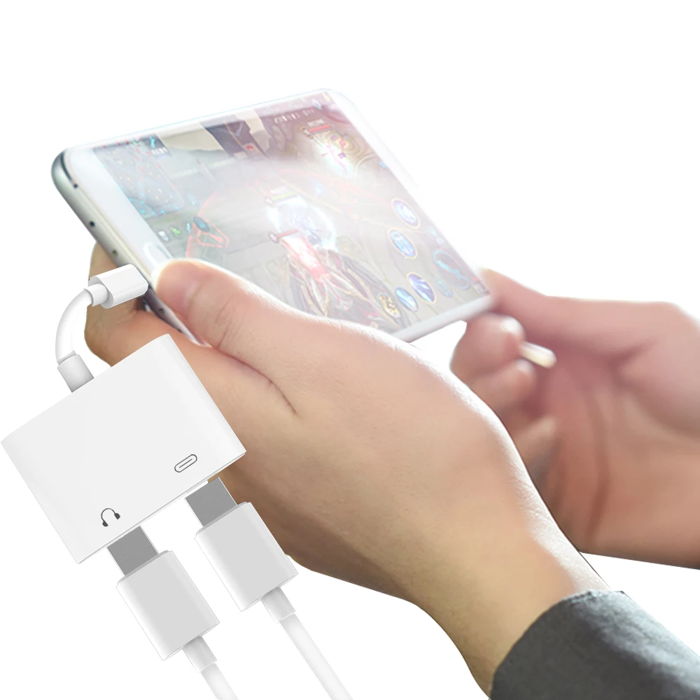 USB C to Dual Type C Headphone Jack Digital Audio Splitter Adapter Music Converter For Pixel Smartphones PD Fast Charging Cable