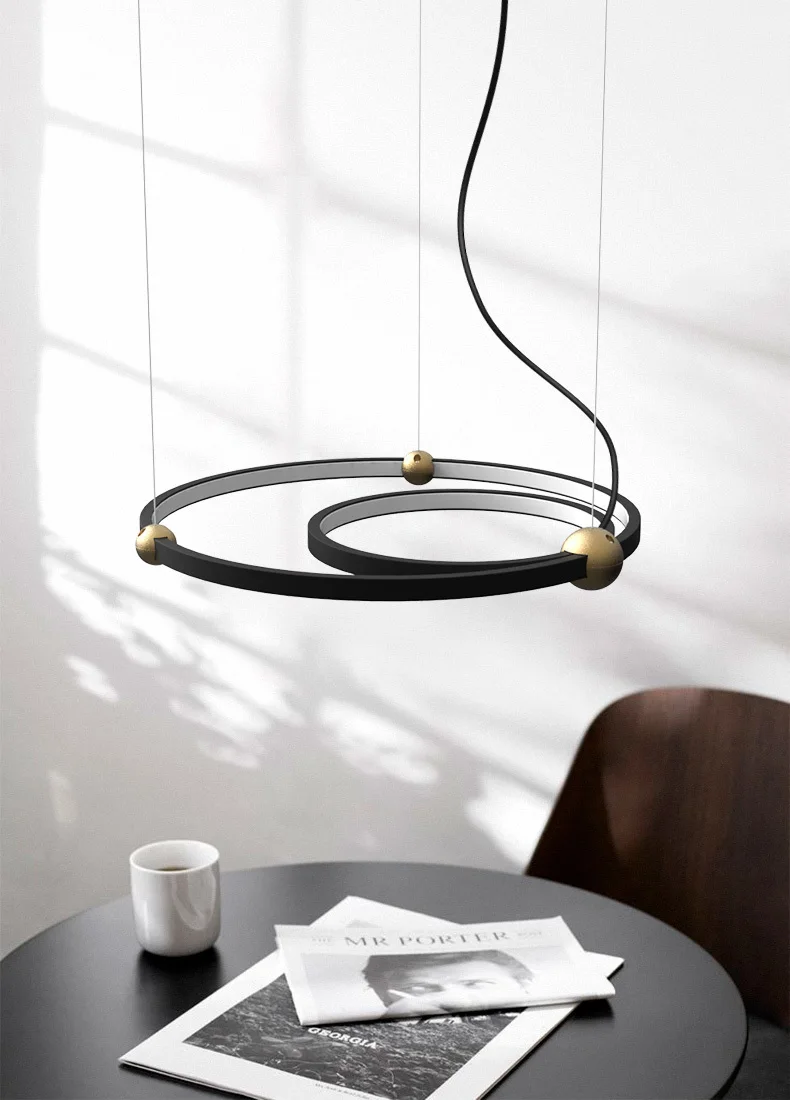 

Postmodern Nordic Led Circle Pendant Light Dining-room Bar Corridor Study Single-head Bed Kitchen Hanging Lamp deco chambre