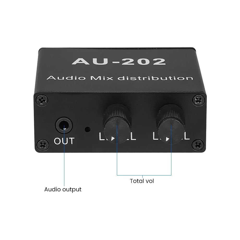 AIYIMA Stereo Mixer Audio Distributor for Headphone External Power AMP Volume independent control DC5 19V 2 inputs 2 outputs