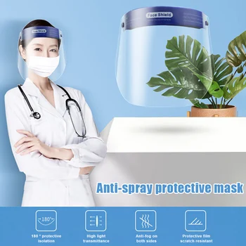 

Spot Dust-Face-Mask Kitchen Cooking Face Cover Barbecue Anti-Oil Splash Clear Transparent Shield Protector VJ-Drop