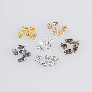 

200Pcs/Lot 1.5/2.4/3.2mm Ball Chain Calottes Crimps End Beads Connectors Clasps For Jewelry Making DIY Supplies