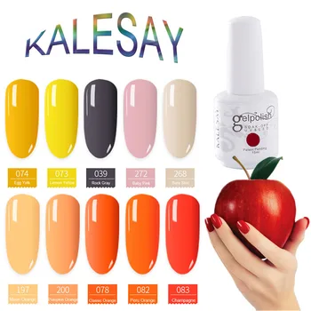 

Orange Color 15ML Nail Gel Polish Soak Off UV GelPolish Vernis Semi Permanent Gel Lacquer DIY Nail Art Varnishes Gel Lak Polish