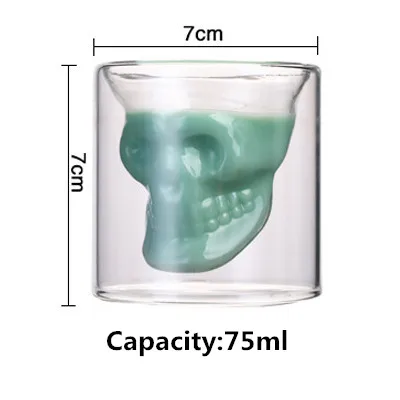 DSkull cup75ml Креативная Сексуальная человеческая пивная стеклянная забавная Красивая мышечная мужская двойная стенка бокал для вина, виски, водки, стеклянная линза, подарок на день Святого Валентина - Цвет: DSkull cup75ml