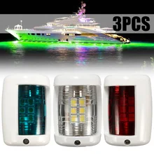 3 шт. 12 в навигационный светодиодный сигнальный фонарь красного, зеленого и белого цвета для мини морской лодки, яхты, Starboard port
