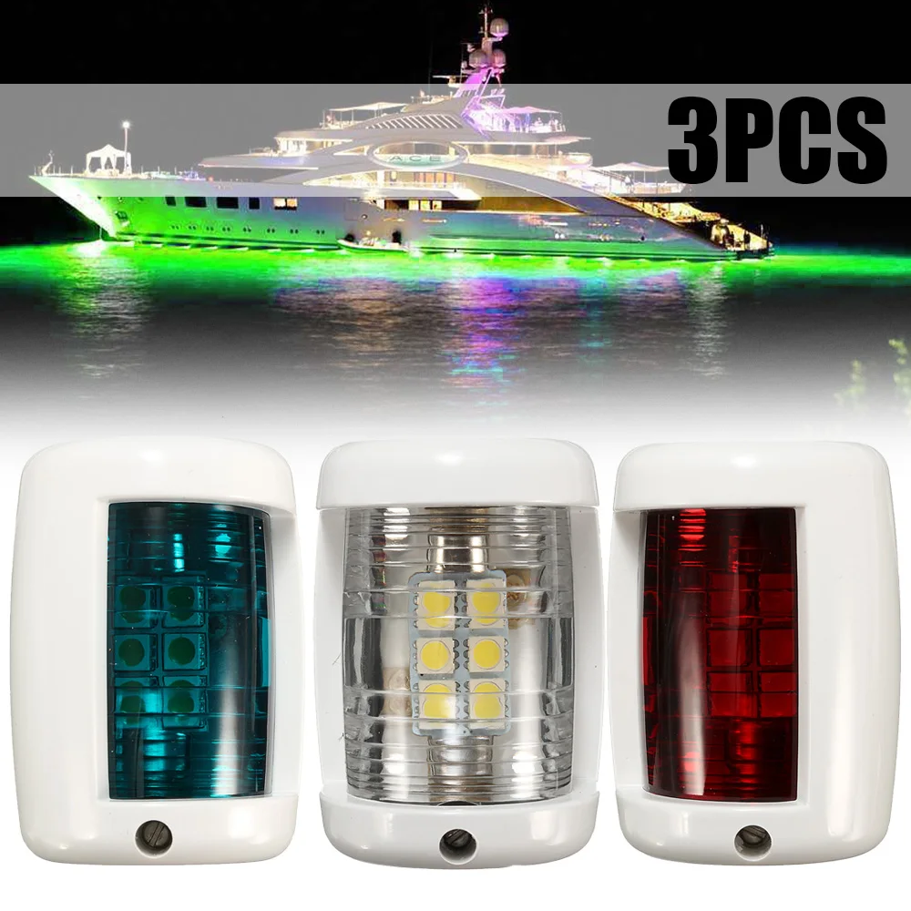 

3pcs 12V Navigation LED Signal Light Red Green White Sailing Signal Lamp For Mini Marine Boat Yacht Masthead Starboard Port