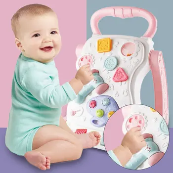 

Adjustable Toddler Walker Stand-to-Sit Trolley Learning Walk Musical Whac-A-Mole Toy Educational Toy Birthday Gift