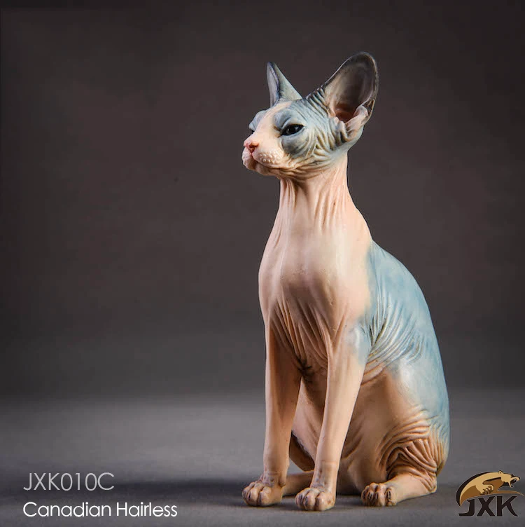 Модель животного из смолы 1/6 Jxk010 Канадская безволосовая кошка сфинкс 3 цвета