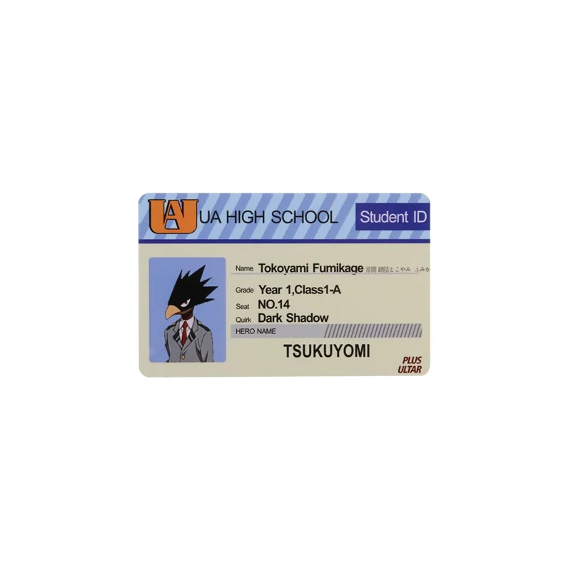 1PCS Anime Peripheral My Hero Academia PVC Student ID Card School Food Card Cosplay Prop PVC Collection Card Accessories