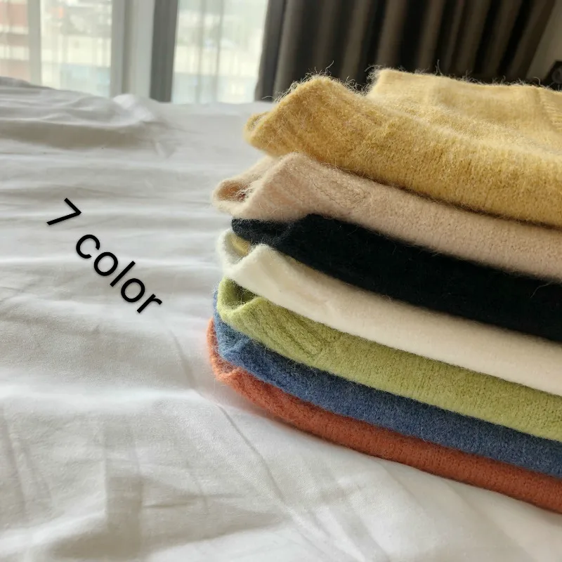Soild Color Women V-neck Sweaters Vest New Fashion Korean Style Short Knit Female Sweaters Vest Casual Loose Women Tops