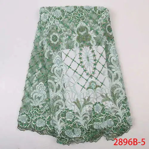 Африканская кружевная ткань последняя Высококачественная кружевная вышивка французская кружевная свадебная ткань кружево для нигерийских вечерние платья YA2896B-1 - Цвет: Picture 5