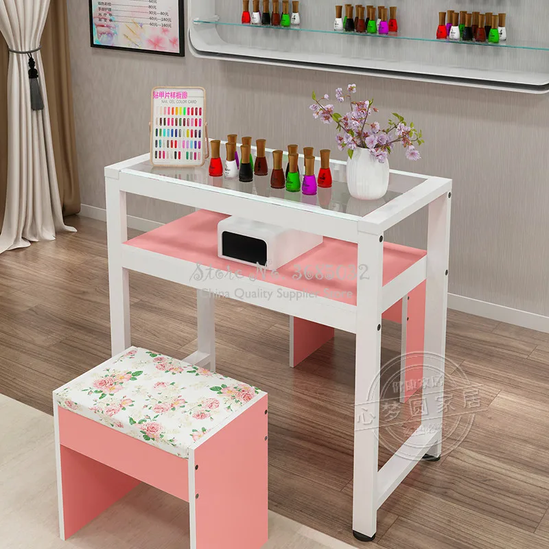 Nordic Simple Nail Tables & Stool Durable Single Manicure Desk and