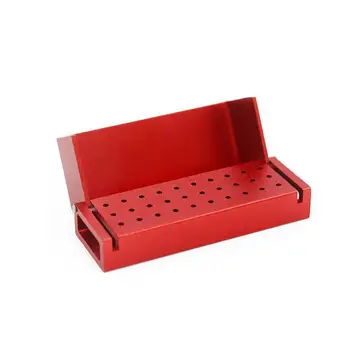 

30 Holes Aluminium Disinfection Box Case Dental Bur Box Block Instrument Dentist Holder Autoclavable Disinfection Burs Dent W4C5