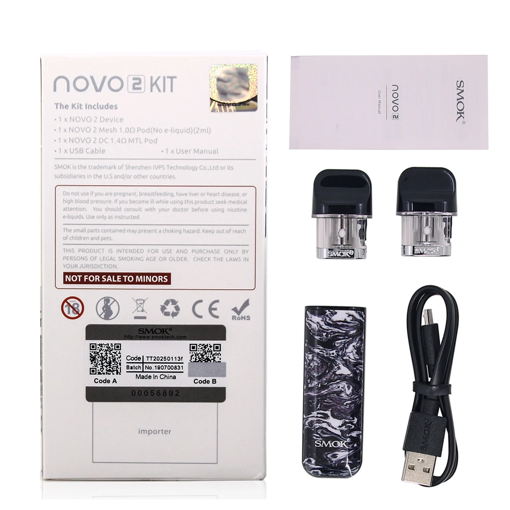 SMOK Novo 2 комплект 800 мАч батарея электронная сигарета вейп мини Vape с картриджем Pod катушки атомайзер S NORD PRM40